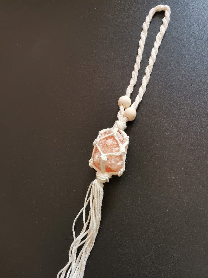 Persofine Handmade Himalayan Salt Car Rearview Mirror Pendant Car Decoration Hanging Ornaments for You - Image 2